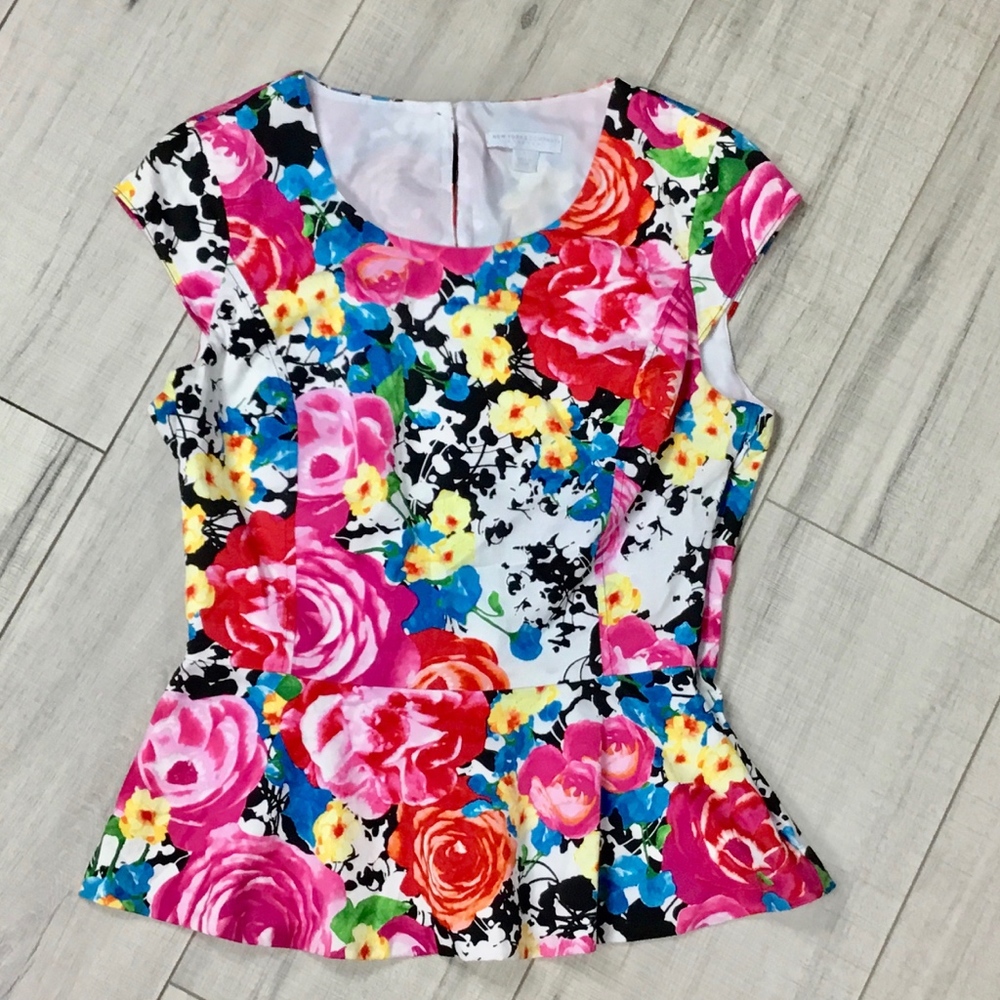 New York & Company peplum floral top - Picture 3 of 7